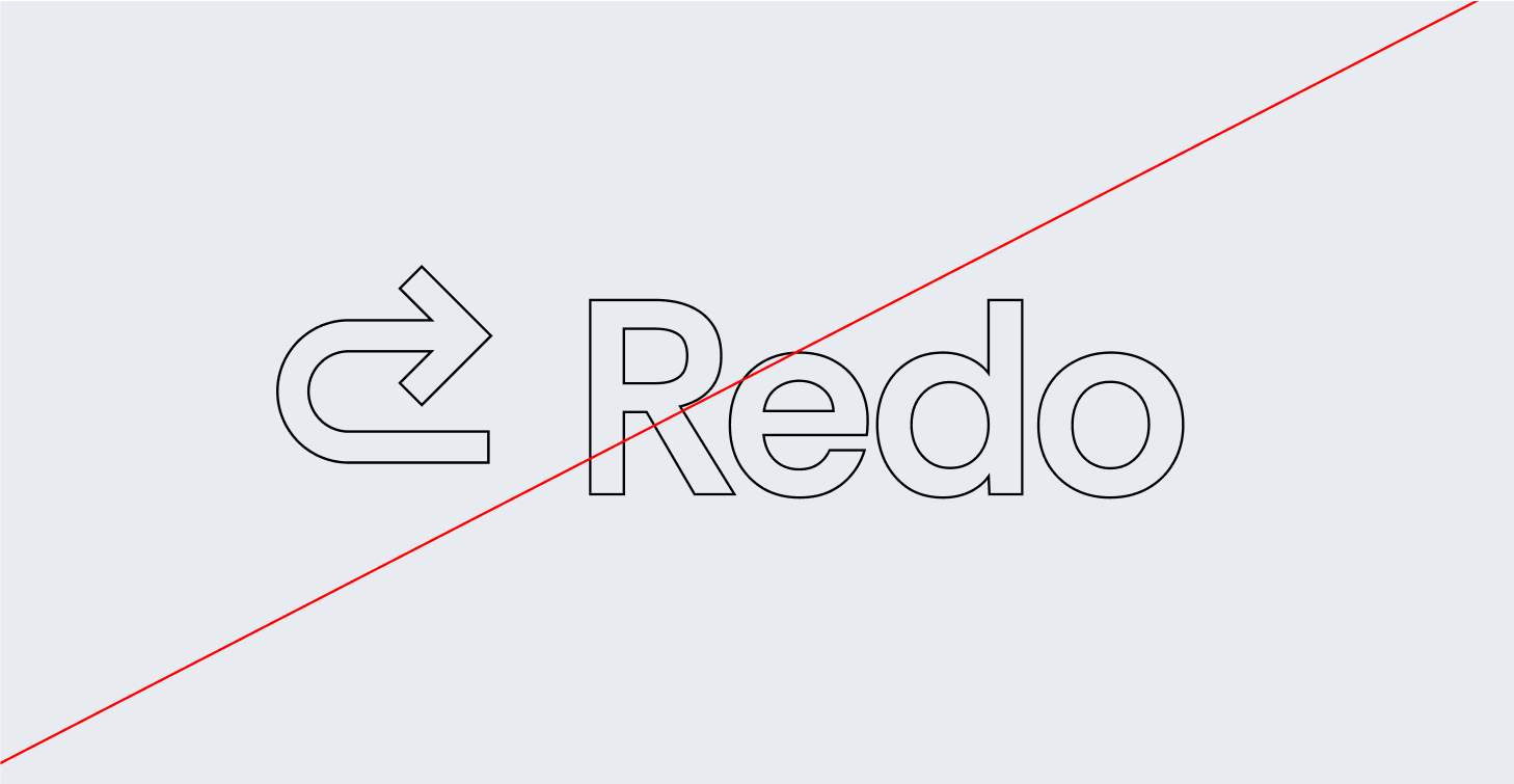 Image of brand logo incorrectly outlined